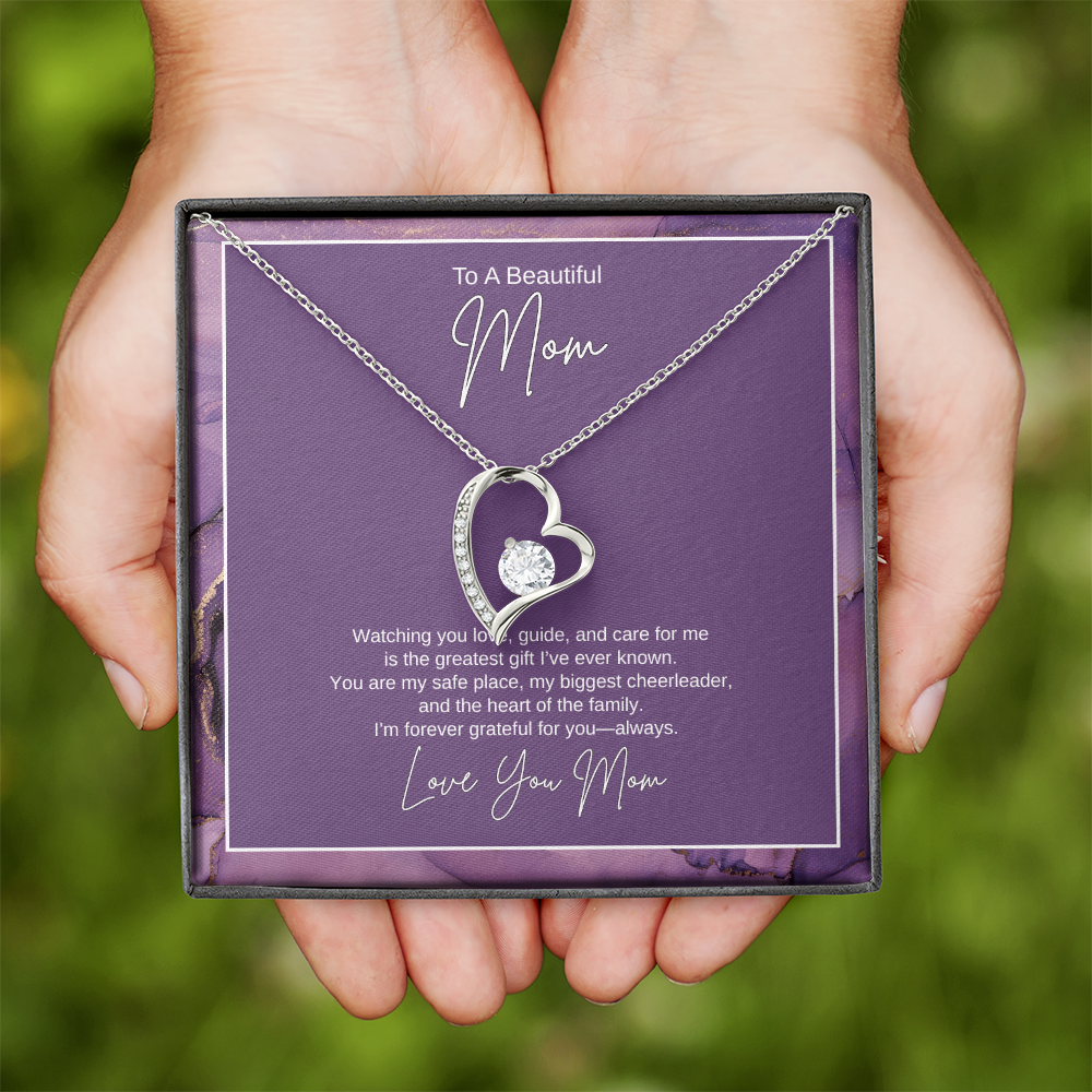 Gift For Mom "The Heart of The Family" Forever Love Necklace