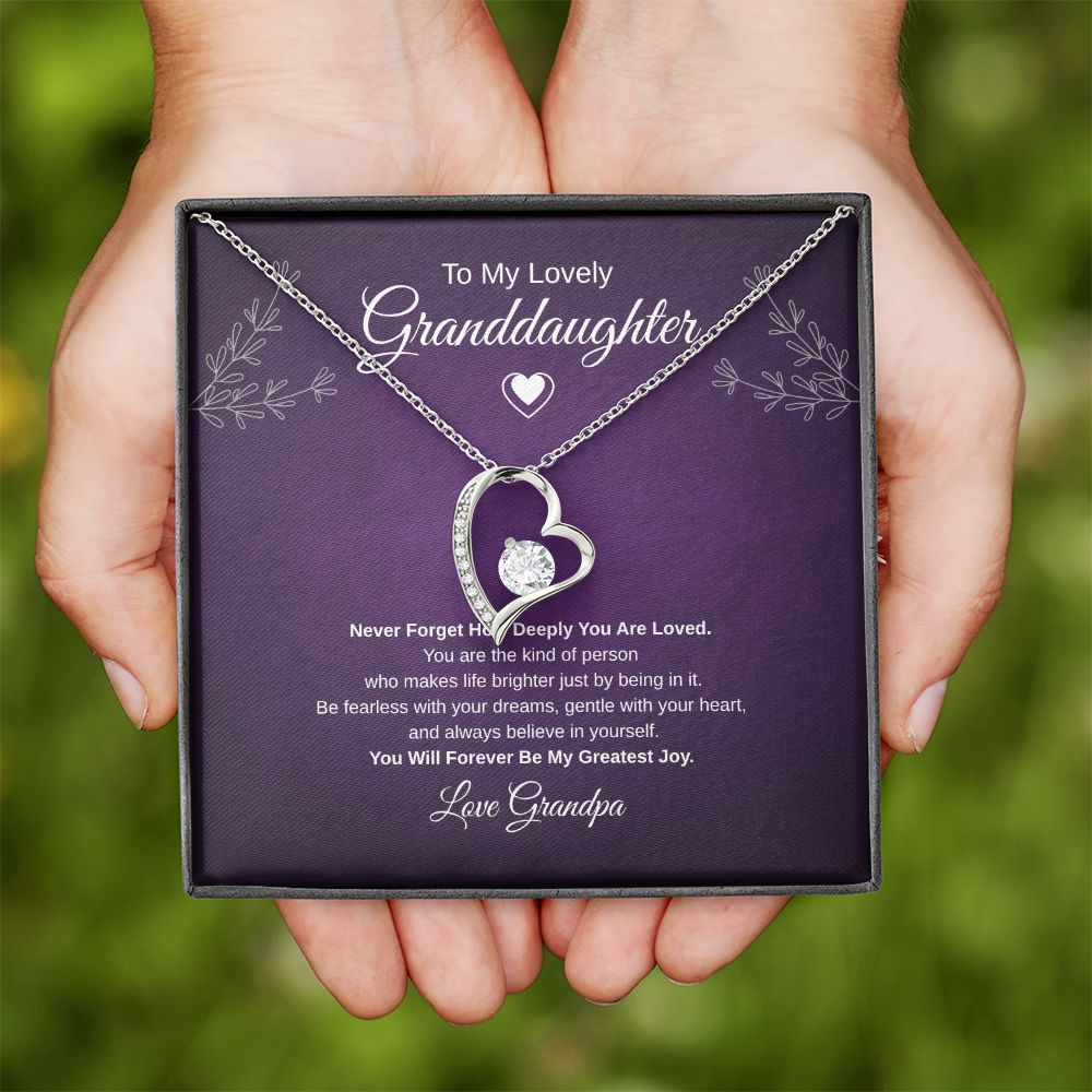 Gift To My Lovely Granddaughter From Grandpa “You Will Forever Be My Greatest Joy” Forever Love Necklace