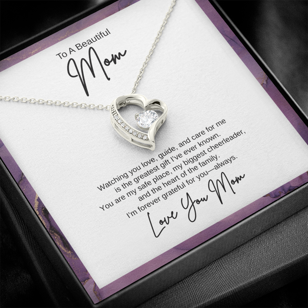 Gift For Mom "The Heart of The Family" Forever Love Necklace