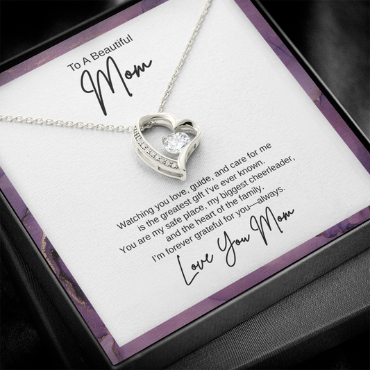 Gift For Mom "The Heart of The Family" Forever Love Necklace