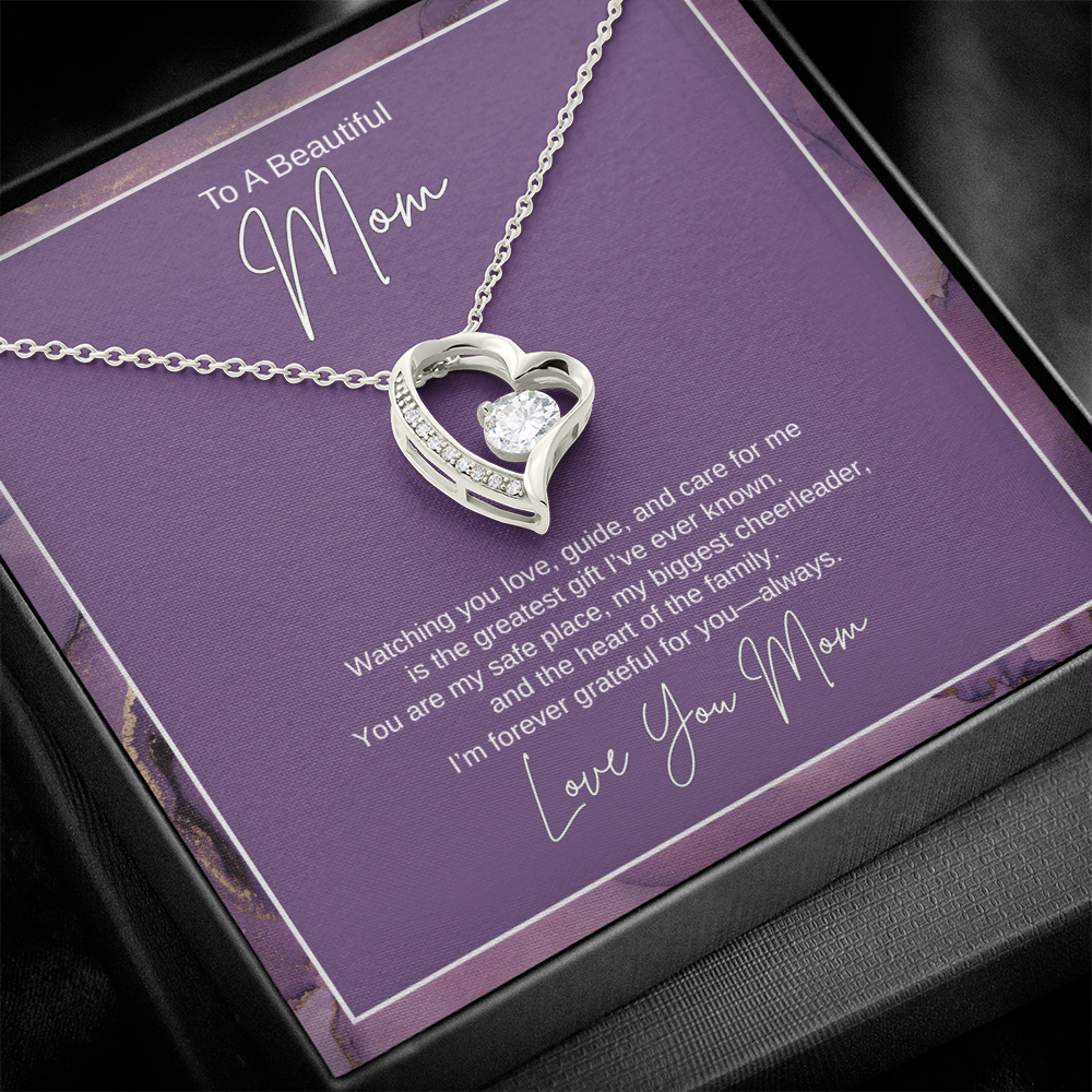Gift For Mom "The Heart of The Family" Forever Love Necklace