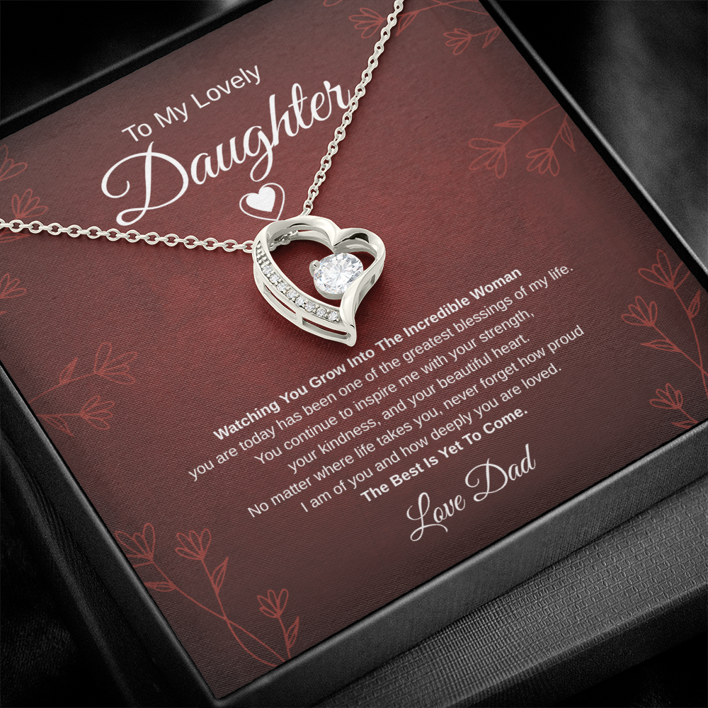 Gift To My Lovely Daughter From Dad “One Of The Greatest Blessings Of My Life” Forever Love Necklace