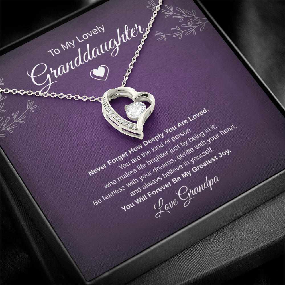 Gift To My Lovely Granddaughter From Grandpa “You Will Forever Be My Greatest Joy” Forever Love Necklace