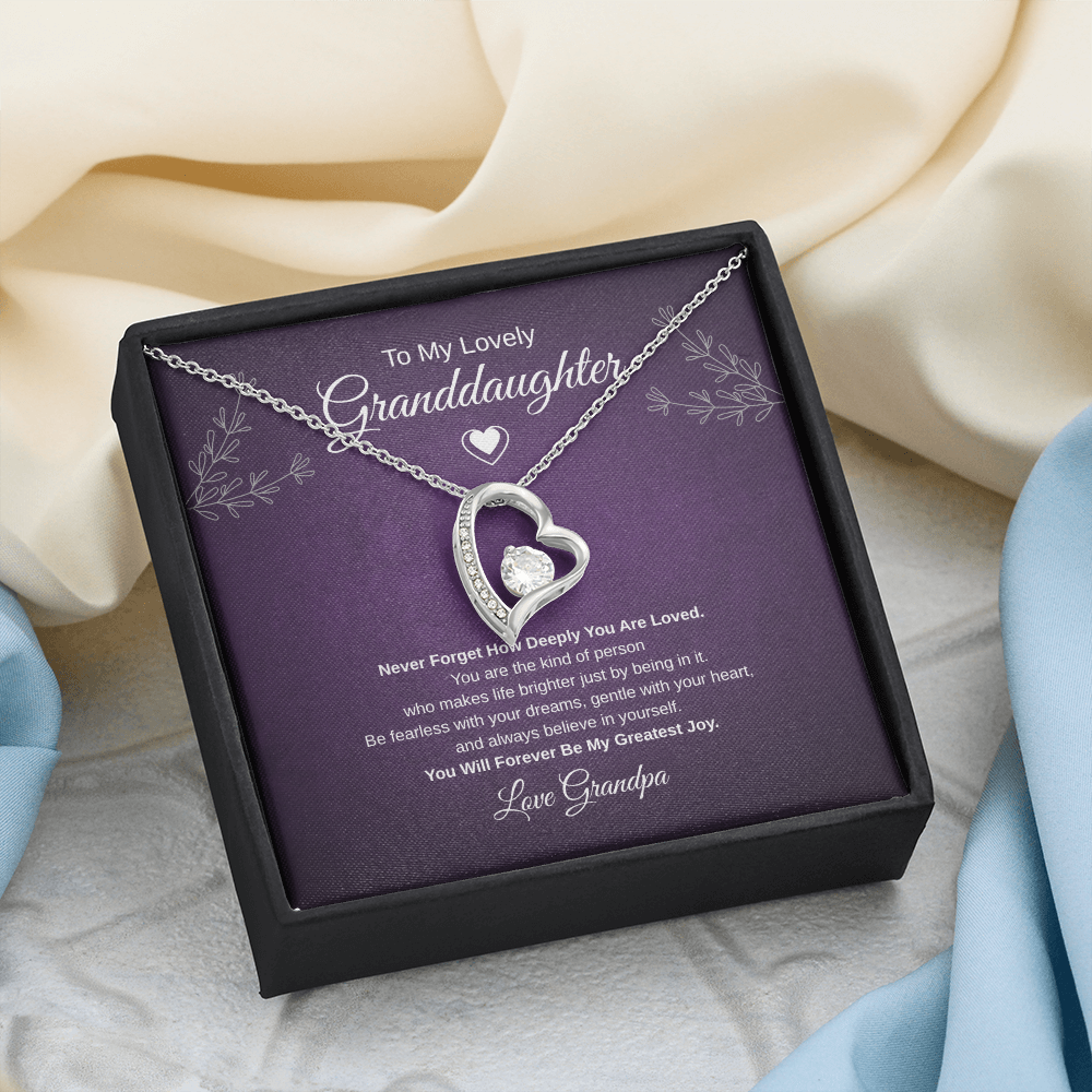Gift To My Lovely Granddaughter From Grandpa “You Will Forever Be My Greatest Joy” Forever Love Necklace