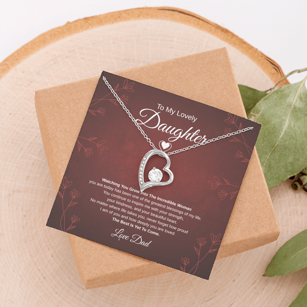 Gift To My Lovely Daughter From Dad “One Of The Greatest Blessings Of My Life” Forever Love Necklace