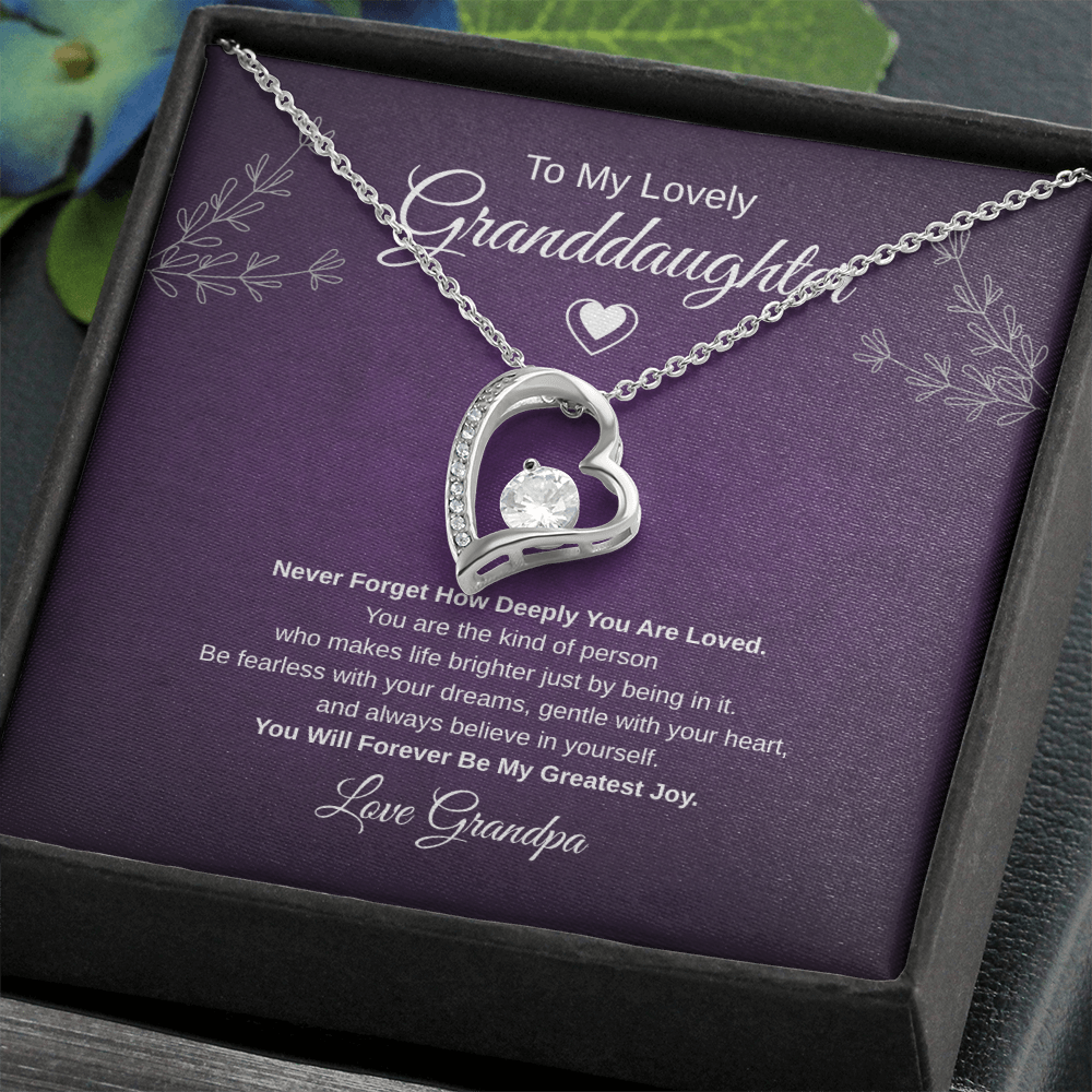 Gift To My Lovely Granddaughter From Grandpa “You Will Forever Be My Greatest Joy” Forever Love Necklace
