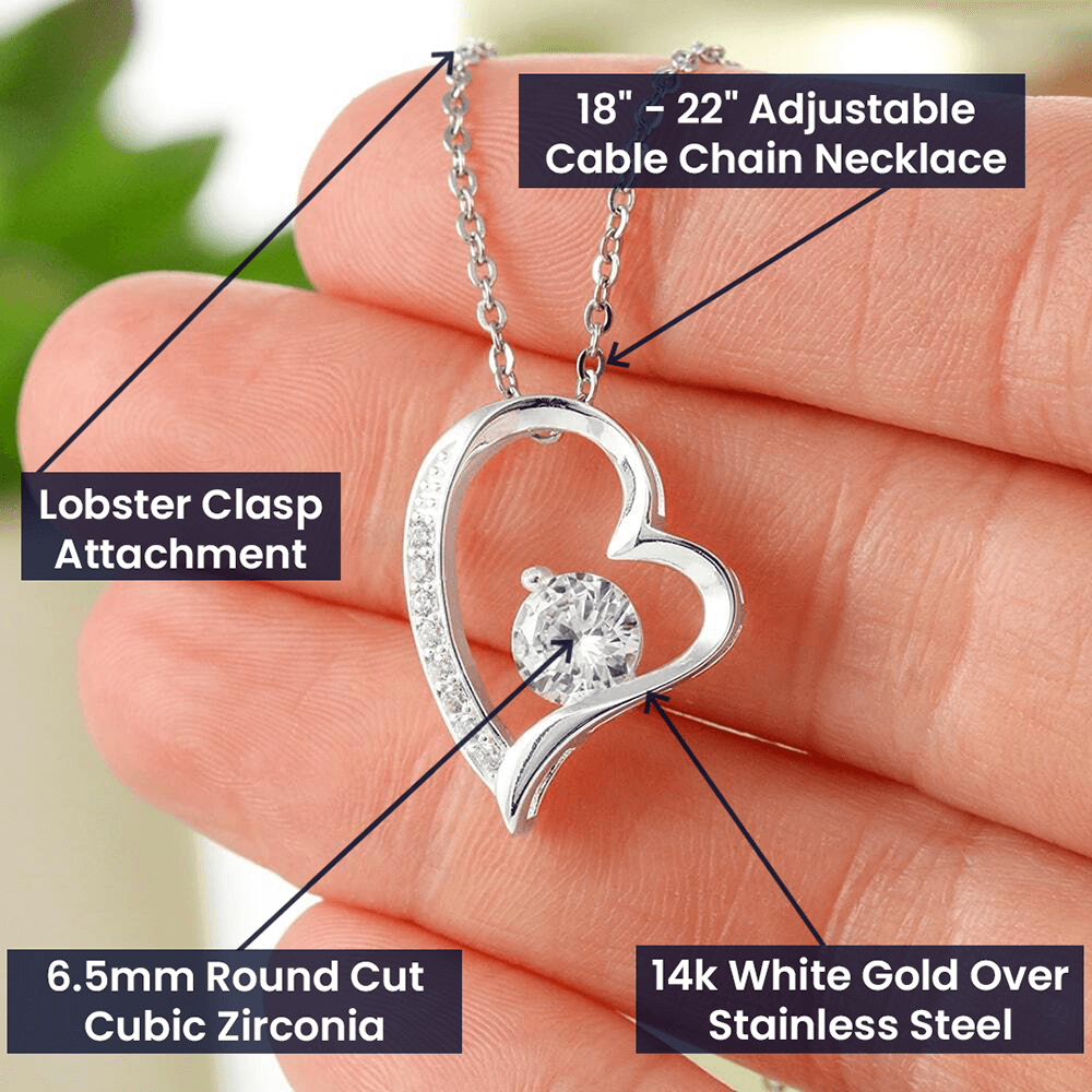 Gift To Our Lovely Daughter From Mom & Dad “Your Journey Is Just Beginning”  Forever Love Necklace