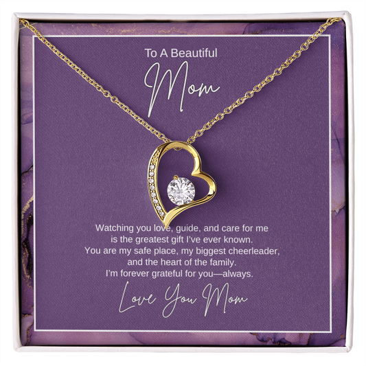 Gift For Mom "The Heart of The Family" Forever Love Necklace