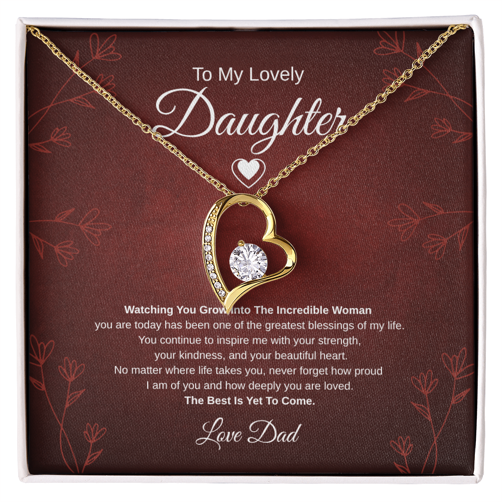 Gift To My Lovely Daughter From Dad “One Of The Greatest Blessings Of My Life” Forever Love Necklace