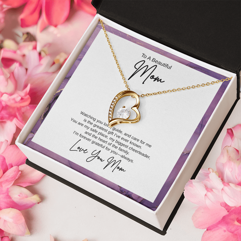 Gift For Mom "The Heart of The Family" Forever Love Necklace