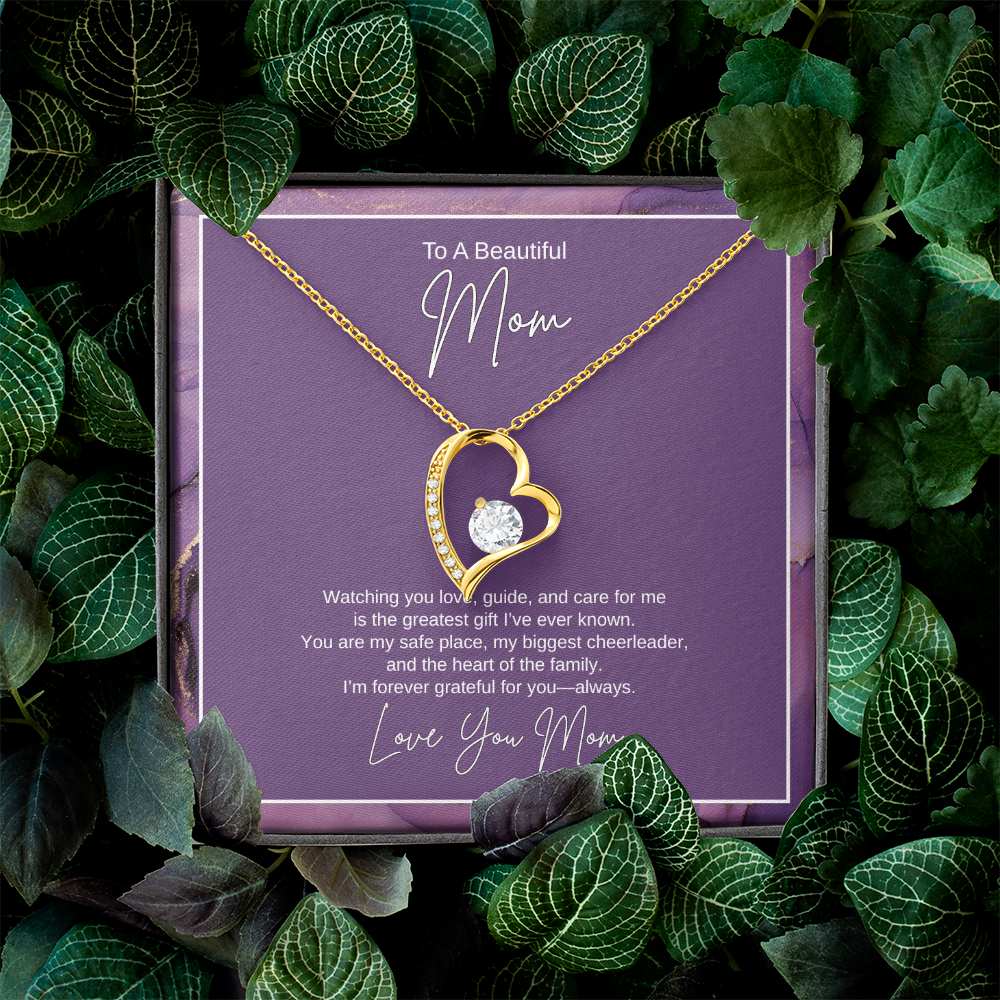 Gift For Mom "The Heart of The Family" Forever Love Necklace