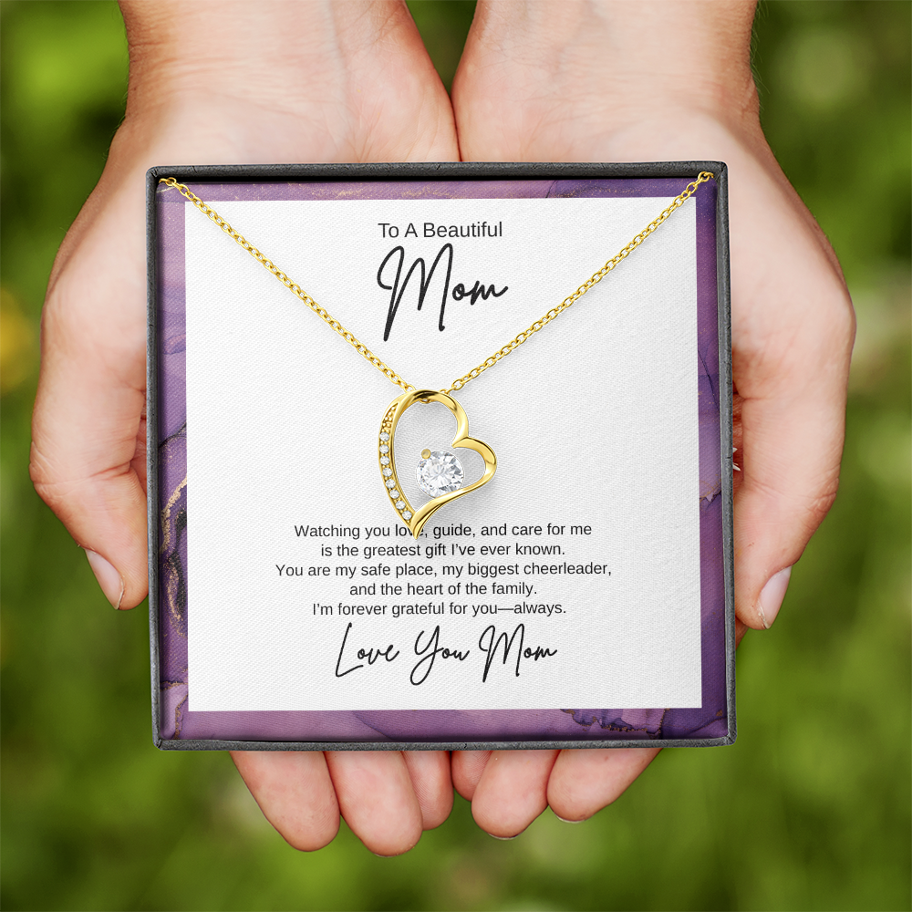 Gift For Mom "The Heart of The Family" Forever Love Necklace