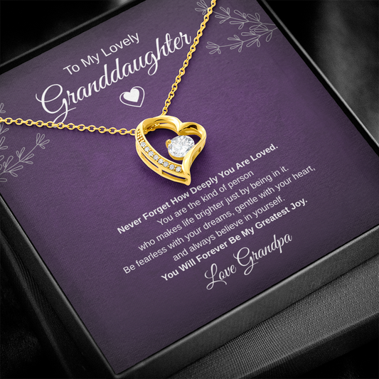 Gift To My Lovely Granddaughter From Grandpa “You Will Forever Be My Greatest Joy” Forever Love Necklace