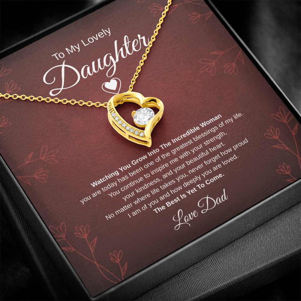 Gift To My Lovely Daughter From Dad “One Of The Greatest Blessings Of My Life” Forever Love Necklace