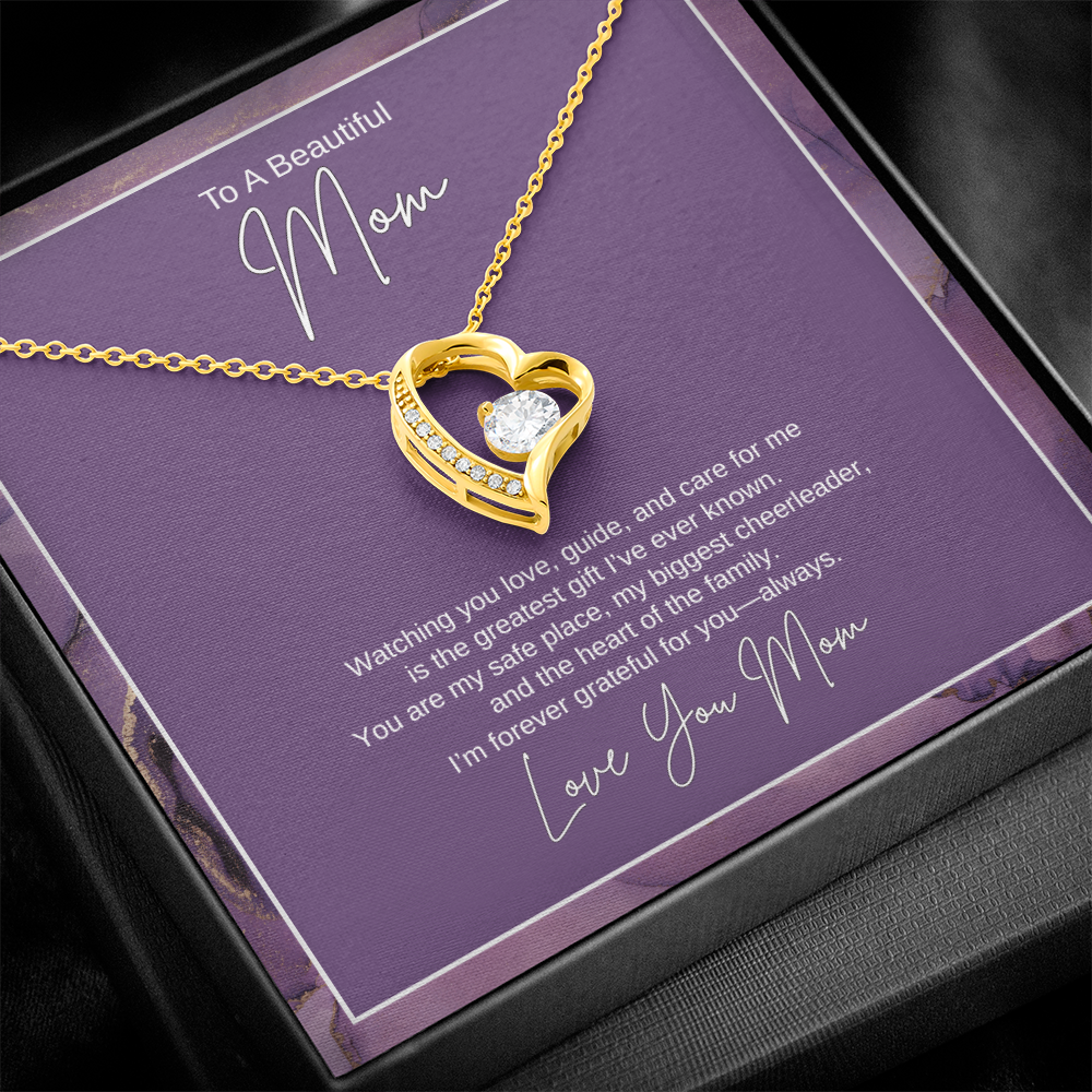 Gift For Mom "The Heart of The Family" Forever Love Necklace