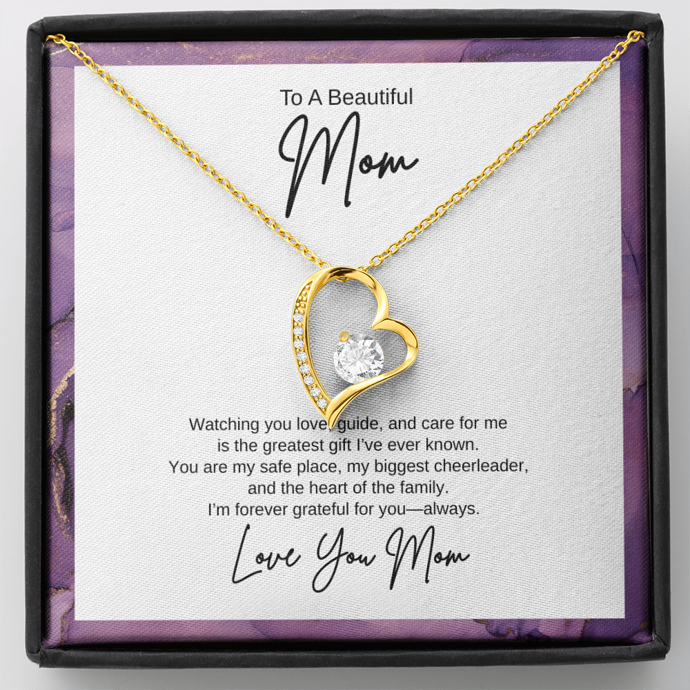 Gift For Mom "The Heart of The Family" Forever Love Necklace