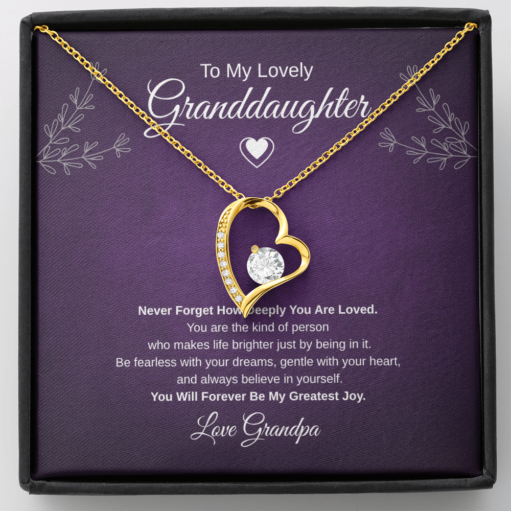 Gift To My Lovely Granddaughter From Grandpa “You Will Forever Be My Greatest Joy” Forever Love Necklace