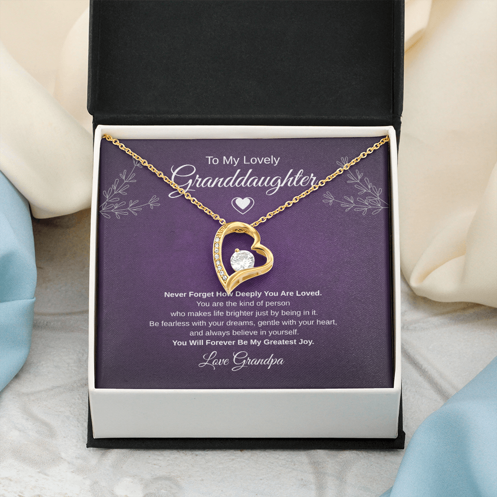 Gift To My Lovely Granddaughter From Grandpa “You Will Forever Be My Greatest Joy” Forever Love Necklace