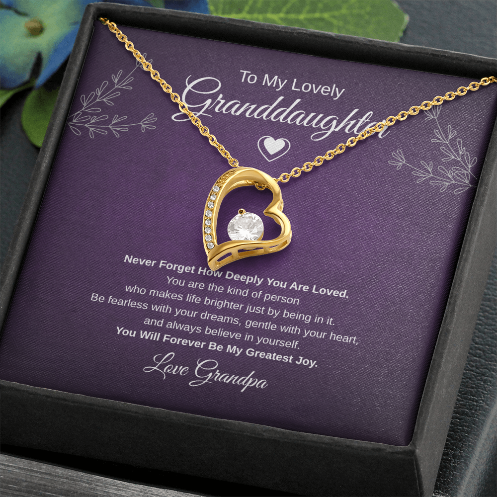 Gift To My Lovely Granddaughter From Grandpa “You Will Forever Be My Greatest Joy” Forever Love Necklace