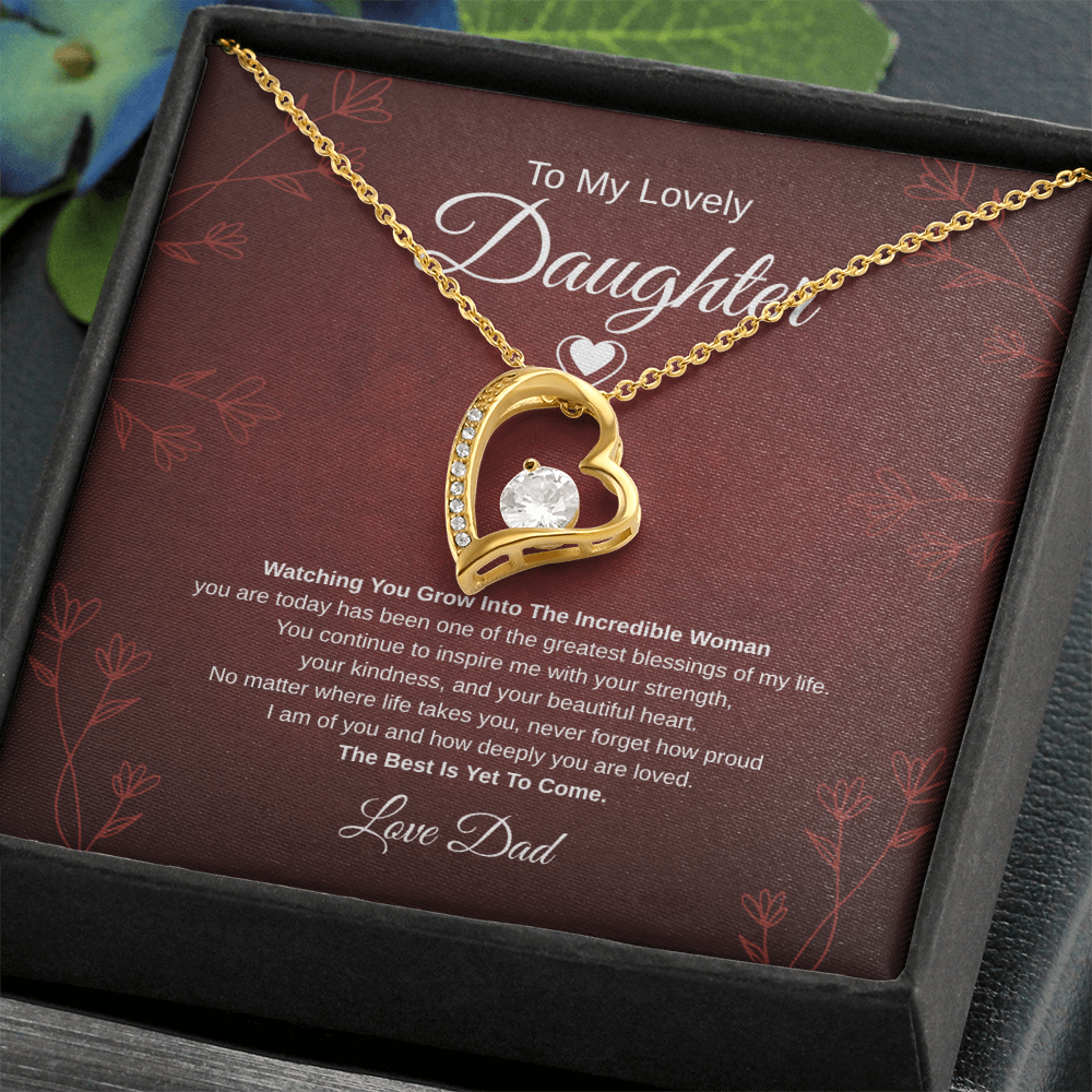 Gift To My Lovely Daughter From Dad “One Of The Greatest Blessings Of My Life” Forever Love Necklace