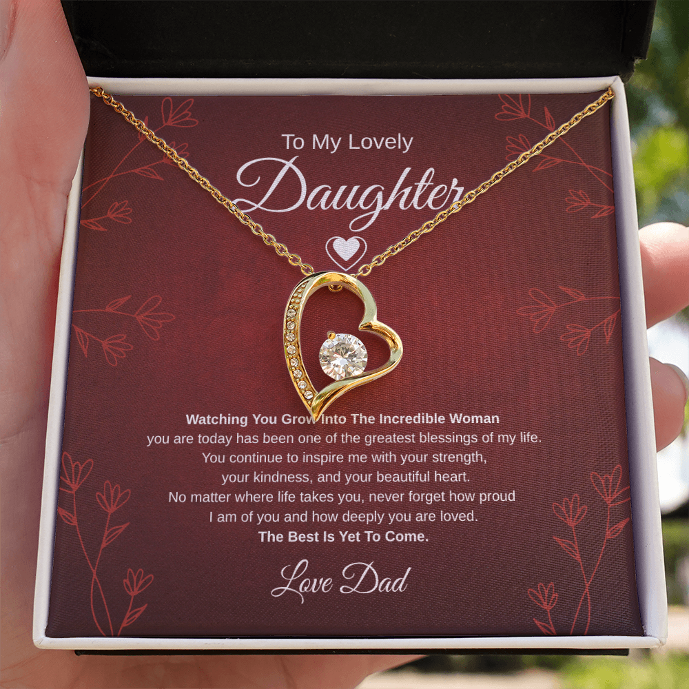 Gift To My Lovely Daughter From Dad “One Of The Greatest Blessings Of My Life” Forever Love Necklace