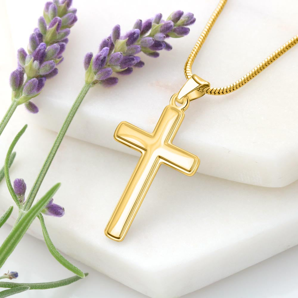 Gift To My Son From Mom “Be Fearless In Chasing Your Dreams” Cross with Link Chain Necklace